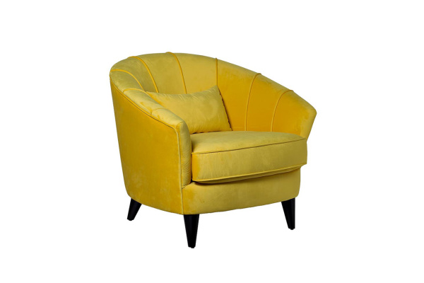 Кресло велюровое желтое ZW-555-06476